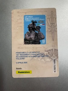 2025 Tessera Filatelica Plastic Card - 185° RRAO Paracadutisti Folgore - Foto 1 di 2