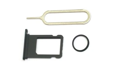 "Jet Black"  Sim Card Tray Holder+Pin+Ring Replacement for iPhone 7+ PLUS 5.5"  - Image 1 of 4