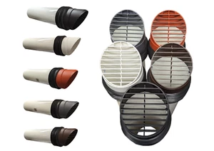 4" High Rise Vent  Ducting external White Brown Terracotta Grille Extractor Fan - Picture 1 of 8