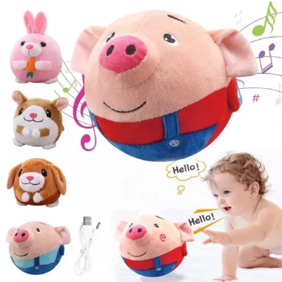 Puppy Ball Active Moving Pet Plush Toy Singing Dog Chewing Squeake USB Toys - Image 1 of 4