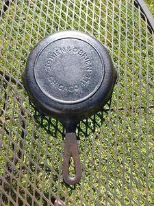 VINTAGE O'BRIEN & O'BRIEN CHICAGO ILL. #3 CAST IRON SKILLET FRYING PAN COOKWARE - Picture 1 of 6