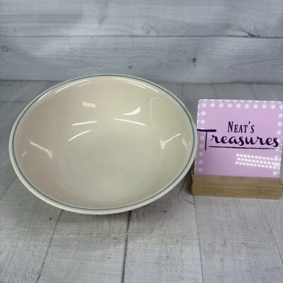 Corelle By Corning BLUE LILY Blue Ring Cream Background 1 Qt 8.5" Serving Bowl - Image 1 of 4