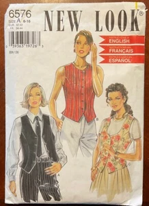 CHALECOS PARA MUJER NUEVO LOOK 6576 MISSES PATRÓN DE COSTURA 3 ESTILOS TALLA 6 A 16 NUEVOS - Imagen 1 de 2