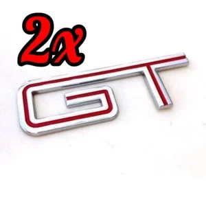 2X 05-10 Mustang GT Fender Rear Trunk METAL Emblem Badge Logo Chrome Red 5.0 - Picture 1 of 1