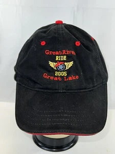Great River Ride 2005 Great Lakes Black Red Gold Logo Adjust Baseball Hat Cap - Picture 1 of 6