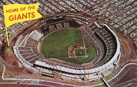 Postcard Baseball San Francisco Giants Candlestick Park c1960-62 NrMINT Unused Cover