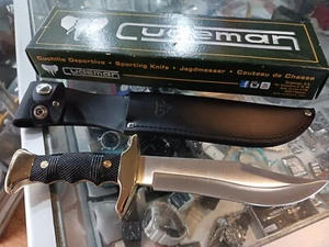 CUDEMAN CLIP POINT 18.5CM SPORTING KNIFE GOLD TRIM HANDLE 203-N MADE IN SPAIN - Picture 1 of 24