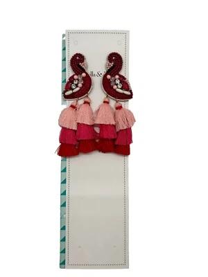 Pendientes de flamenco rojo bordado Stella & Dot  Foto 1 de 2