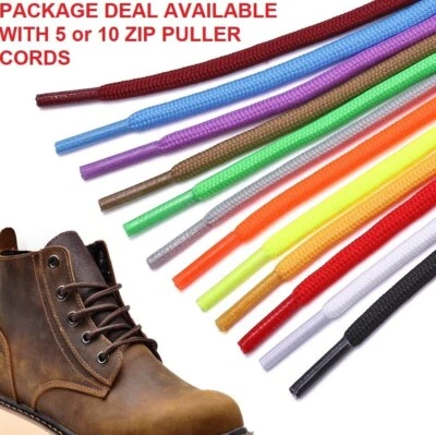 Cordones para zapatos redondos en 4 tallas 12 colores vibrantes / Oferta de paquete con cordones de cremallera Reino Unido - Imagen 1 de 4