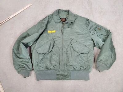 Chaqueta de Colección Gibson & Barnes Para Hombres Grande Verde Bombardero Militar Fuerza Aérea Abrigo * Foto 1 de 4