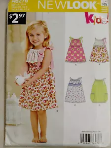 Simplicity New Look Pattern A6276 Toddler Girls Sleeveless Dresses Sizes 1/2-4 - Picture 1 of 2