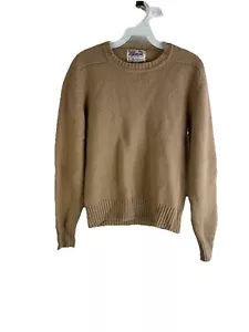 Vintage 70s Womens Medium Shetland Wool Blank Crewneck Sweater Grunge Preppy - Picture 1 of 8