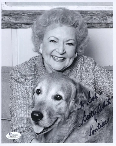 BETTY WHITE HAND SIGNED 8x10 PHOTO       GOLDEN GIRLS ACTRESS     TO BOB     JSA Cover