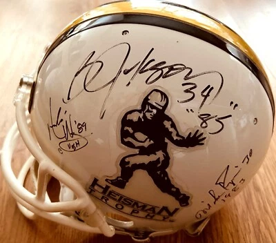 Bo Jackson Herschel Walker Ricky Williams Sims Ward signed FS Heisman helmet JSA - Image 1 of 3