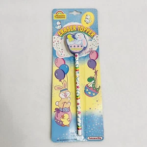 Vintage Easter Pencil Eraser Topper and Pencil Bunny Duck Egg - Picture 1 of 8