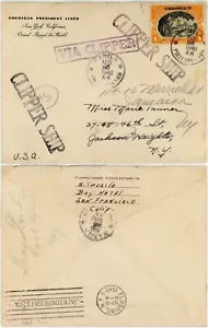 PHILIPPINES CLIPPER SHIP WAKE Is AIRMAIL RATE MARITIME 1940 PRESIDENT LINES - Picture 1 of 4