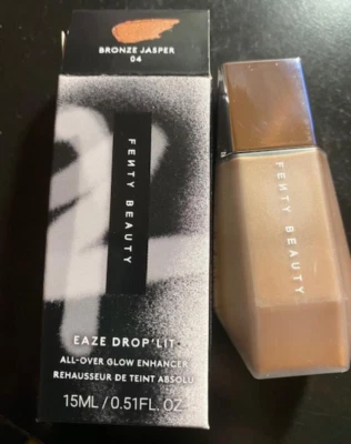 Fenty Beauty Eaze Drop Lit Glow Enhancer ~ 04 Bronze Jasper Travel Sz 0.51 Fl Oz - Image 1 of 4