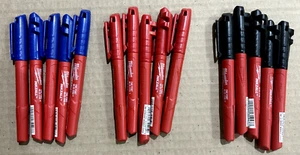 Milwaukee 15 Stück Inkzall schwarz, rot, blau feine Spitze Marker - Bild 1 von 1