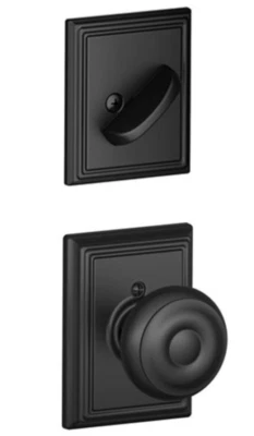 Paquete interior de un solo cilindro georgiano Schlage F59 GEO 622 ADD solo negro Foto 1 de 4