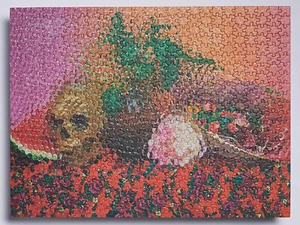 Karmin International Bodegón con Sandía, Calavera, Plantas en Jarrón 550 Pastel - Imagen 1 de 3