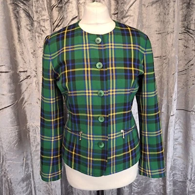 Essentiel Tartan Blazer Jacket 36 UK 10 Green Check Valence - Image 1 of 4