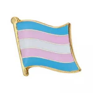 TRANSGENDER FLAG PIN 0.5" Trans Pride LGBTQ Hat Jacket Tie Tack Lapel Badge NEW - Picture 1 of 4