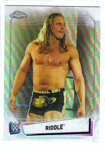 RIDDLE 2021 WWE TOPPS CHROME REFRACTOR - Image 1 of 1