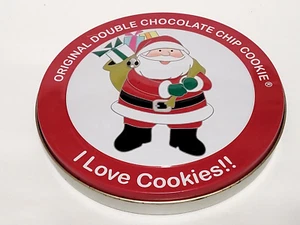 Original Double Chocolate Chip Cookies I LOVE COOKIES!! Tin Santa Cookie.. EMPTY - Picture 1 of 3