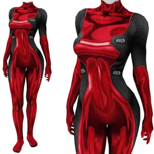 Deadpool 3 Women Cosplay Jumpsuit Superhero Red 3D Bodysuit Costume Halloween UK - Picture 1 of 7