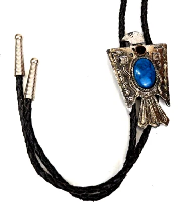 Collar de corbata vintage navajo águila imitación turquesa BOLO para hombre puntas plateadas Foto 1 de 4