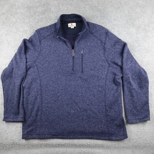 Woolrich Sweatshirt Mens 2XL Blue Pullover Quarter 1/4 Zip Mock Neck Hiking - Picture 1 of 9