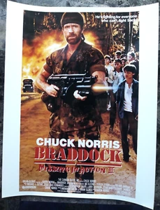 CHUCH NORRIS "BRADDOCK MISSING IN ACTION VINTAGE ORIGINAL MINI- POSTER.11"X 17" - Picture 1 of 3
