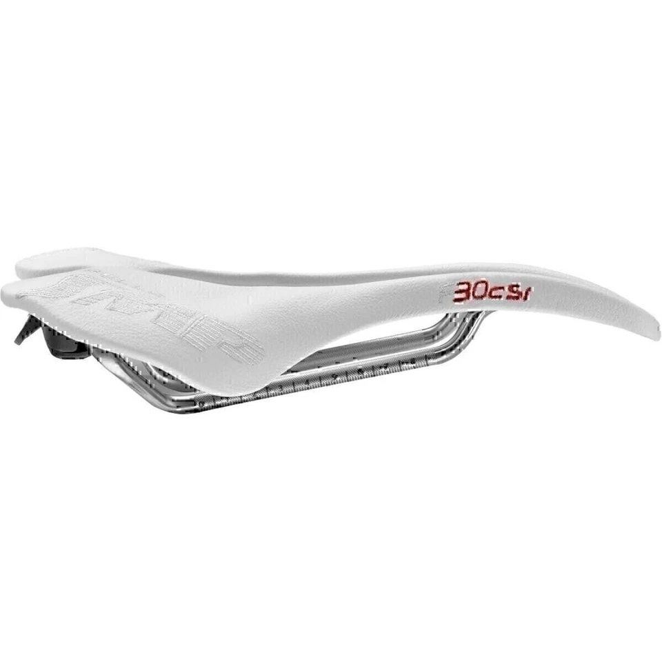 Selle SMP F30c S.I. Sillín de bicicleta con riel de carbono blanco, 150 m | Asiento de bicicleta Foto 1 de 4