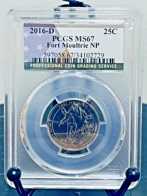 2016-D Washington Quarter Fort Moultrie NP PCGS MS67 Mint State 67 #34102729 - Image 1 of 2