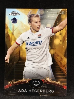 Ada Hegerberg 2022-23 Topps Chrome UEFA WCL GOLD /50 Crowning Moments SP RC - Image 1 of 2