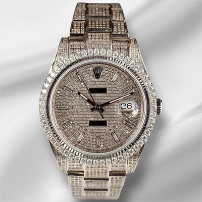 Rolex Men's Datejust II 41mm Iced 13ct Diamonds Oyster Steel Watch Ref: 116300 - Image 1 of 4