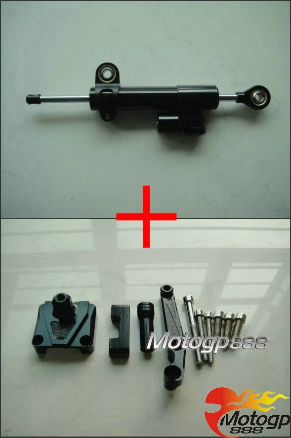 CNC Steering Damper Stabilizer Bracket For Kawasaki Ninja 250 250R EX250 08-12 A — 第 1/1 张图片