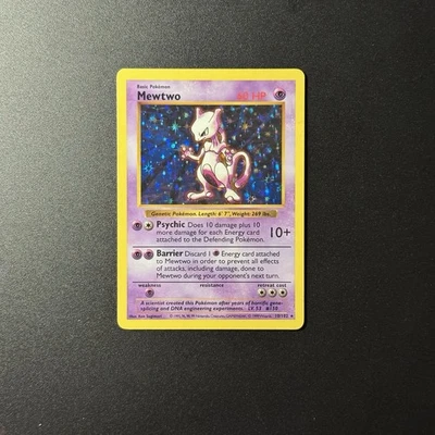 Pokémon Base Set Shadowless Mewtwo Holo Rare 10/102 1999 WOTC Vintage 🔮 - Image 1 of 4