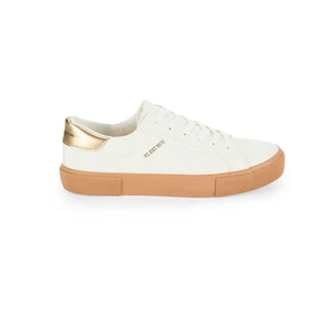 Zapatillas informales French Connection Becka para mujer talla 7 cuero vegano blanco, dorado - Imagen 1 de 9