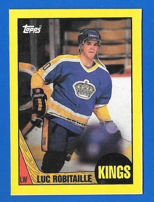 #D LUC ROBITAILLE ROOKIE RC 1987-88 TOPPS BOX BOTTOM KINGS HAND CUT - Image 1 of 2