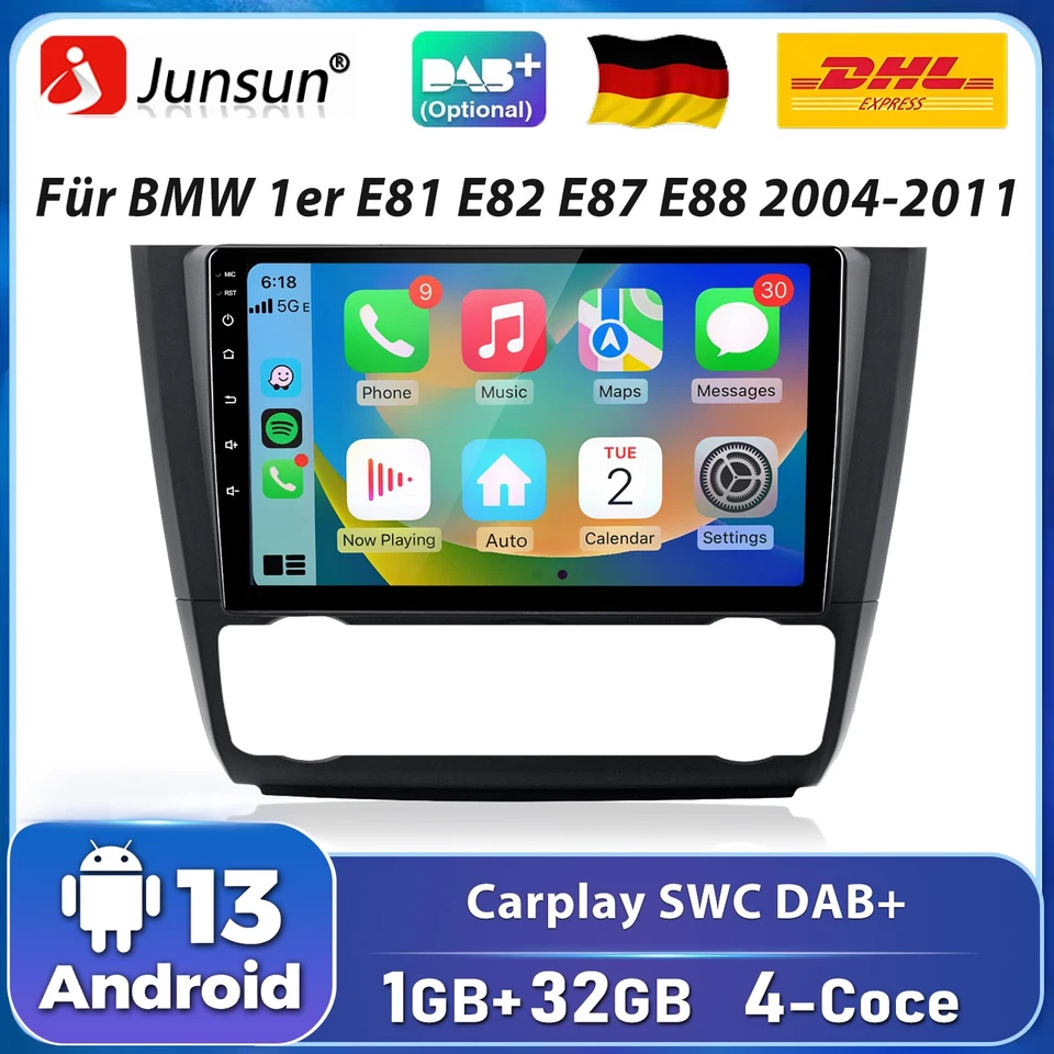 9 Zoll Für BMW 1er E81 E82 E87 E88 2004-2011 Android13 Autoradio SWC GPS FM DAB+ - Bild 1 von 4