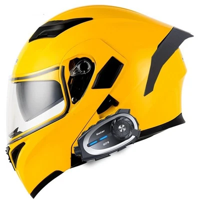 DOT Casco de Motocicleta Incorporado Bluetooth Cámara Intercomunicador Modular Doble Len Casco Foto 1 de 4