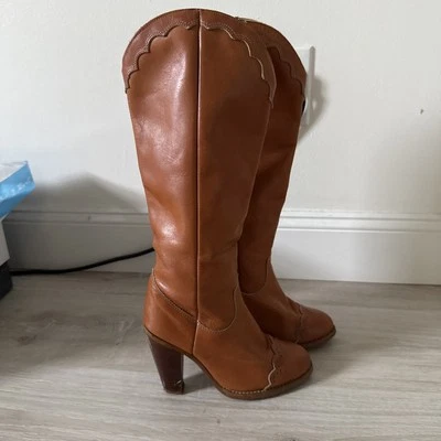 Vintage Rare Zodiac Women’s Tall Leather Campus Boots Size 6M - Image 1 of 4