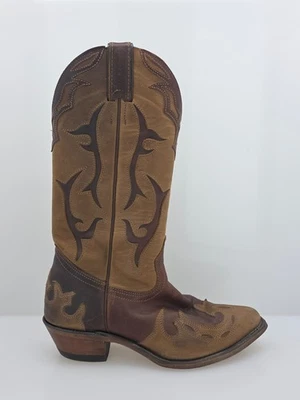 Boulet Women's Leather Cowboy Boots Brown Size 7 C / Medium - Image 1 of 4