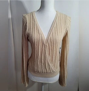 ASTR Cardigan beige manica a cupola taglia Medium  - Foto 1 di 4