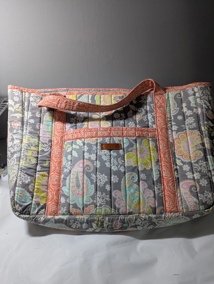 Bolso de Mano Hecho a Mano Floral Acolchado Cachemira Colores Suaves Bolsillos Boho Cottage  Foto 1 de 4