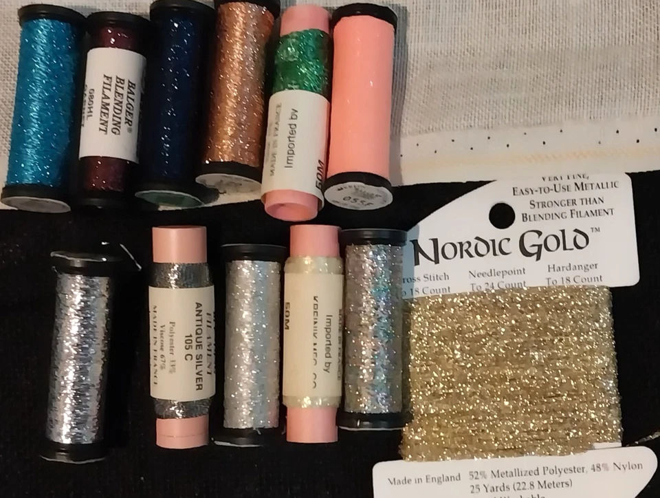 Lot(11+1) of Kreinik Blending Filament & other Needlepoint/Cross-stitch - Image 1 of 1