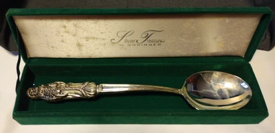 Vintage Godinger Silver Treasures Holiday Christmas Santa Claus Spoon & Case B2 - Image 1 of 4
