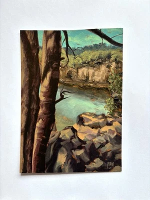 5”x7”- Original Oil Painting Landscape Water Nature Park Saint Croix River Mikah - Image 1 of 4