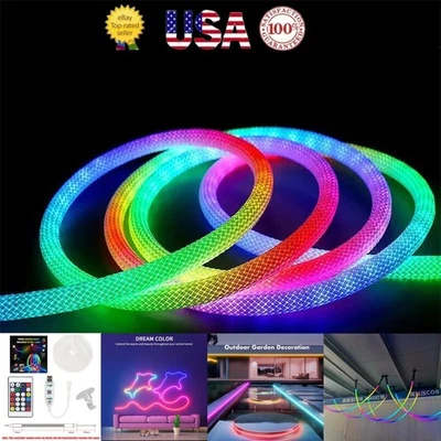 USA - 5V 1m RGB 360 Round Reticulate Neon LED Light Strip Kit Home Party Decor - Image 1 of 4